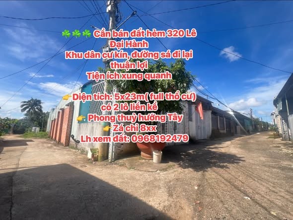 ☘️☘️☘️ Cần bán đất hẻm 320 Lê Đại Hành