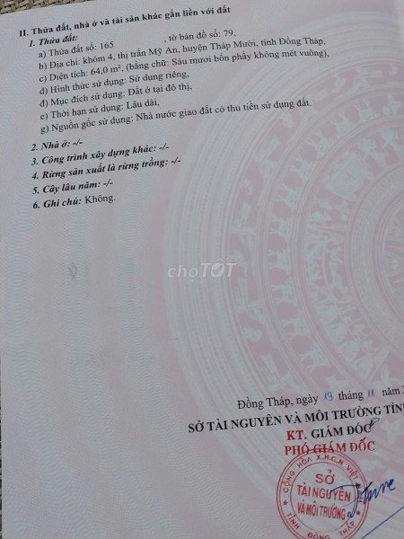 Cần bán nhà trung tâm chợ Tháp Mười