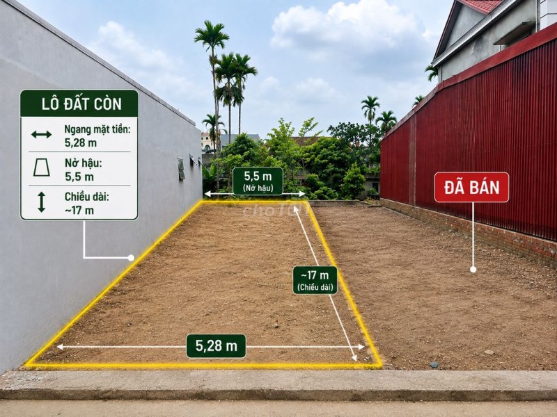 Chính chủ bán lô đất 100m2, Đặng Cương, đường trục chính hơn 10m.