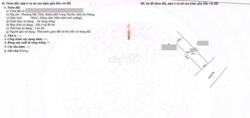 Đất mặt tiền lộ nhựa cặp Sông Cái Sao P Mỹ Thới Long Xuyên An Giang