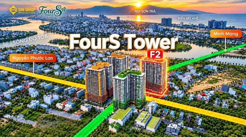 FOURS TOWER CĂN F2-12-3 GIỎ CĐT VIEW BIỂN, SÔNG, THÀNH PHỐ