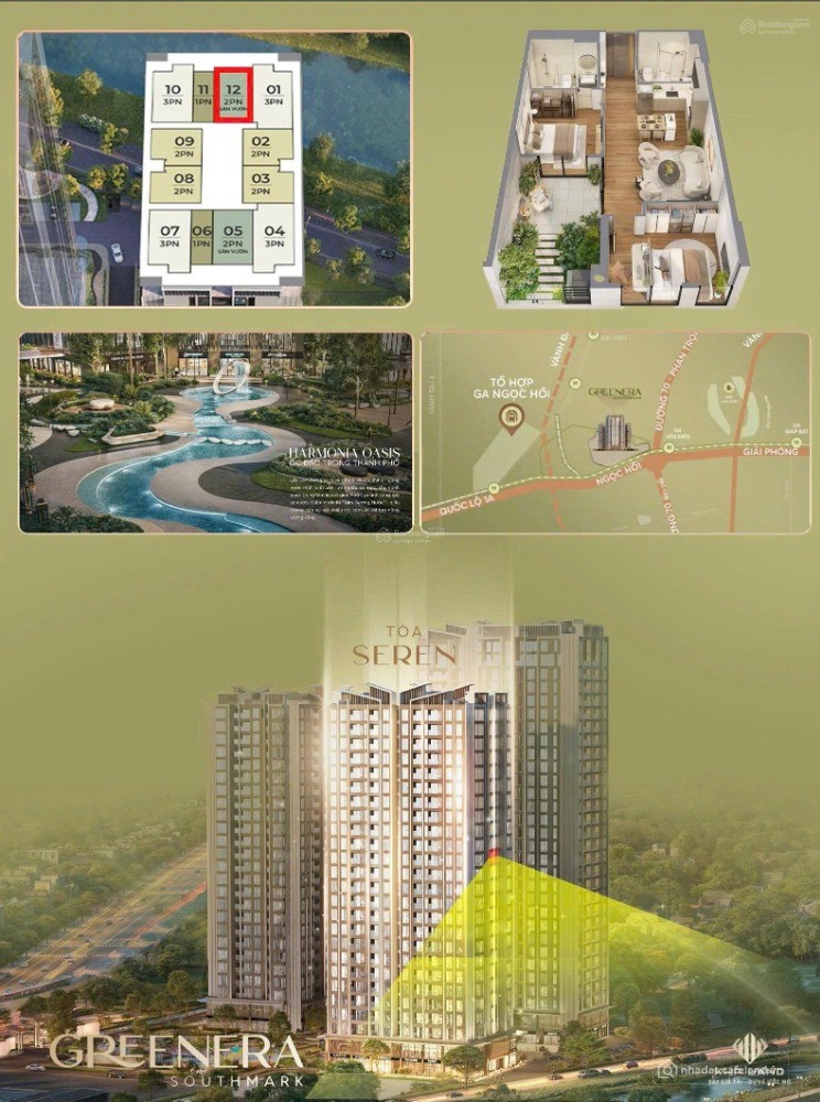 Căn hộ 2PN không gian sống chuẩn cho gia đình trẻ bản tại Greenera Southmark