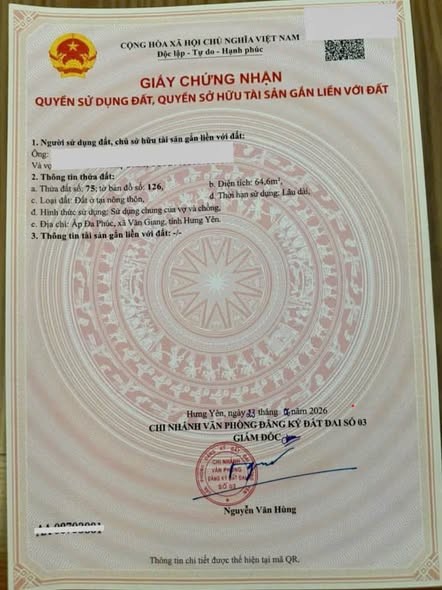 🧨🧨🧨NHỈNH 3 TỶ CÓ SIÊU PHẨM HÀNG HIẾM VĂN GIANG – KHUÔN ĐẤT ĐẸP KHÓ TÌM 🔥🔥