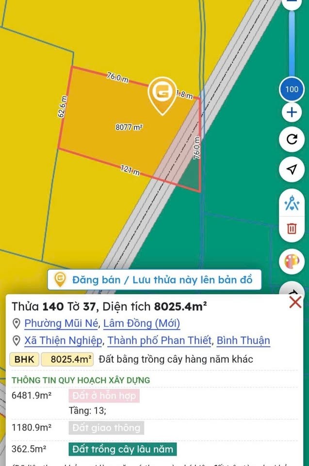 - ĐẤT SÂN BAY.PHAN.THIẾT 600TR/ 1000M2 - Ảnh 1