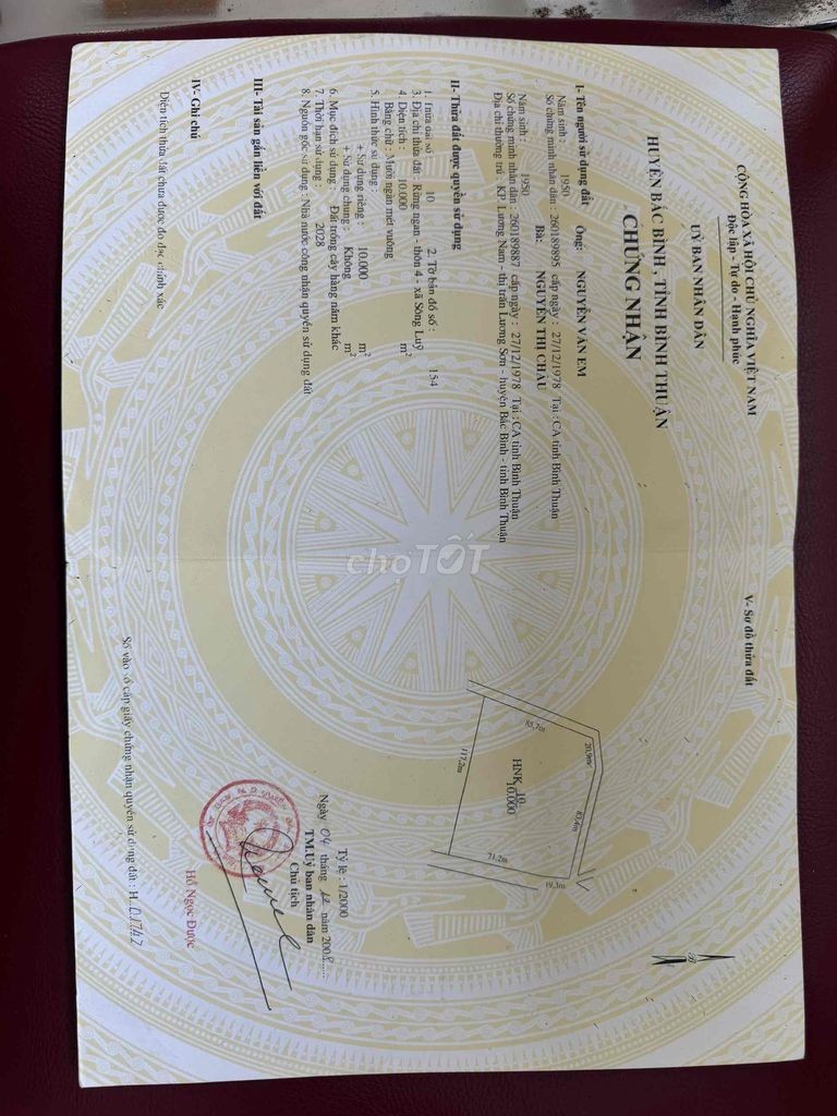 Đất thị trấn Lương Sơn Bắc Bình Bình Thuận 21483 m2 giá 1,8 tỉ - Ảnh 1