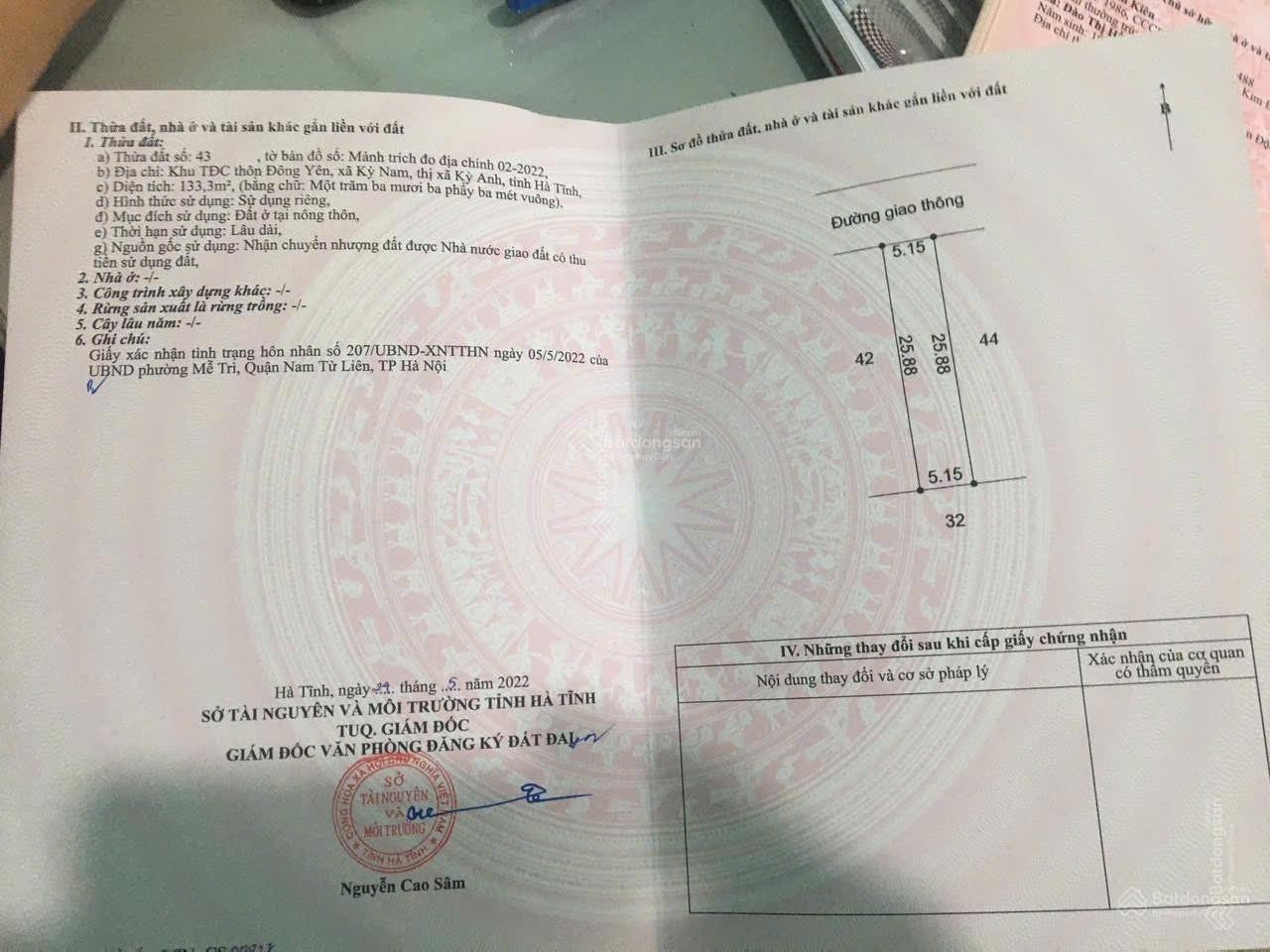 Chính chủ bán đất TĐC thôn Đông Yên, sát biển Kỳ Nam, Kỳ Anh, Hà Tĩnh. Chỉ 1,5 tỷ sở hữu 133m2 - Ảnh 7