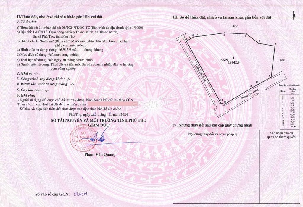 Chính chủ bán nhanh lô đất công nghiệp tại CCN Thanh Minh, Phú Thọ - Ảnh 1