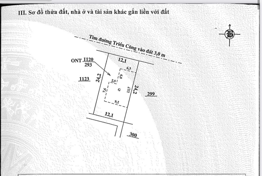 Bán nhà riêng tại TD1120, TBD06, Bản đồ địa chính năm 2002, đường Triều Công, Quảng Bình, Thanh Hóa