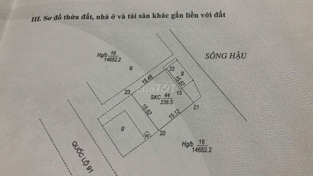 Bán đất 238m2 View đẹp ngay Quốc lộ 91, giáp sông Hậu tại An Giang - Ảnh 3