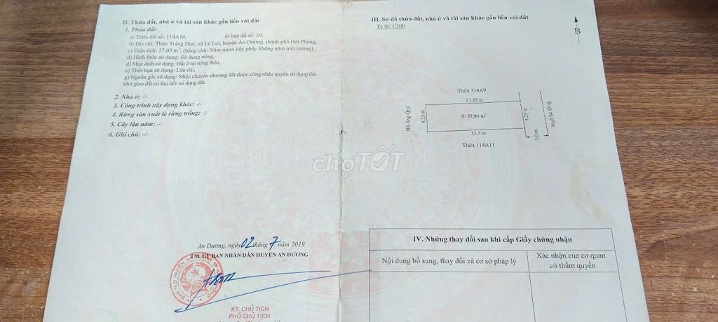 Đất Tràng Duệ, Lê Lợi - Gần đường nhựa, sát 2 KCN, giá chỉ 1,25 tỷ - Ảnh 1