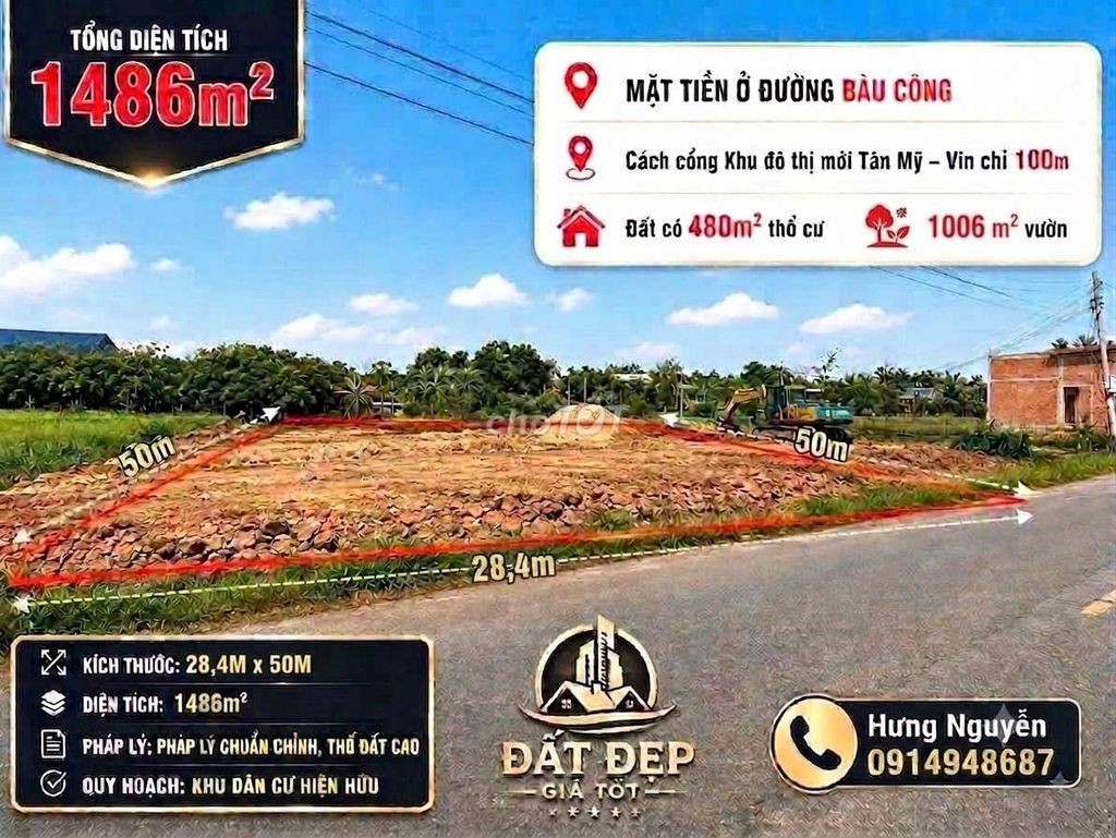 Bán đất thổ vườn cách cổng Vin930 100mét - Ảnh 1