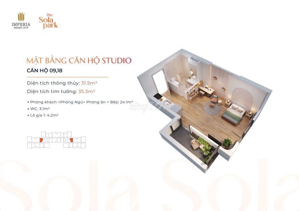 chính chủ bán căn studio 32m imperia giá 1,9 tỷ KĐT Vinhome Smart city - Ảnh 1