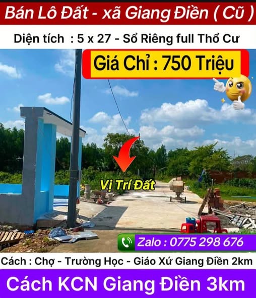 💥💥 Bán Lô Đất - xã Giang Điền ( Cũ ) - Ảnh 1