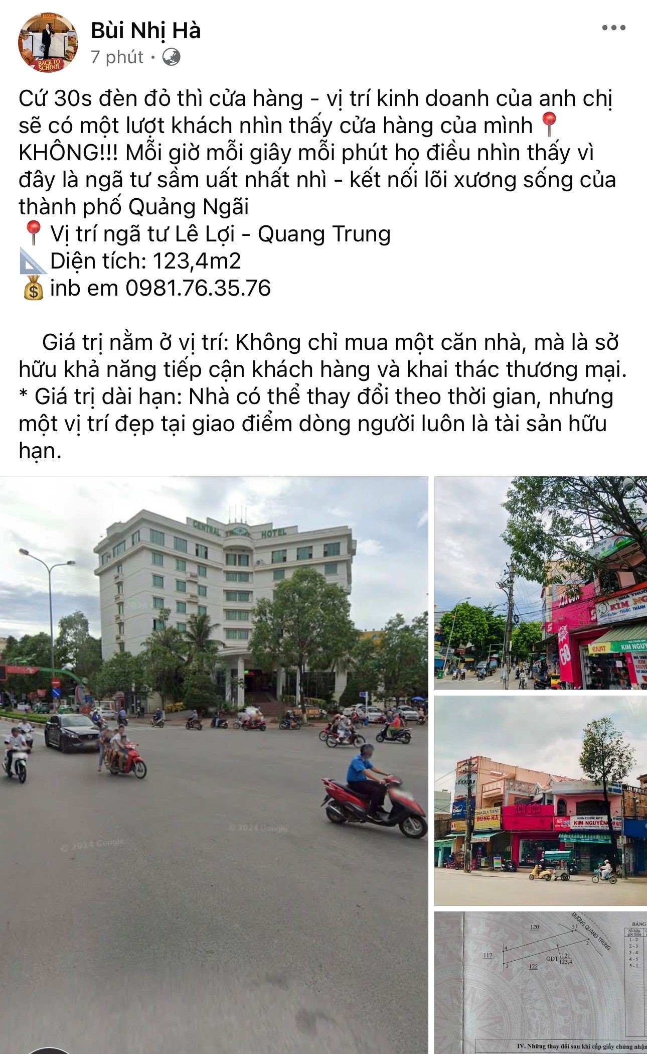 Bán Nhà riêng 123.4m2 có sẵn 123.4 m2 thổ cư giá 18 tỷ tại Đường Quang Trung Phường Chánh Lộ Thành phố Quảng Ngãi Quảng Ngãi - Ảnh 3