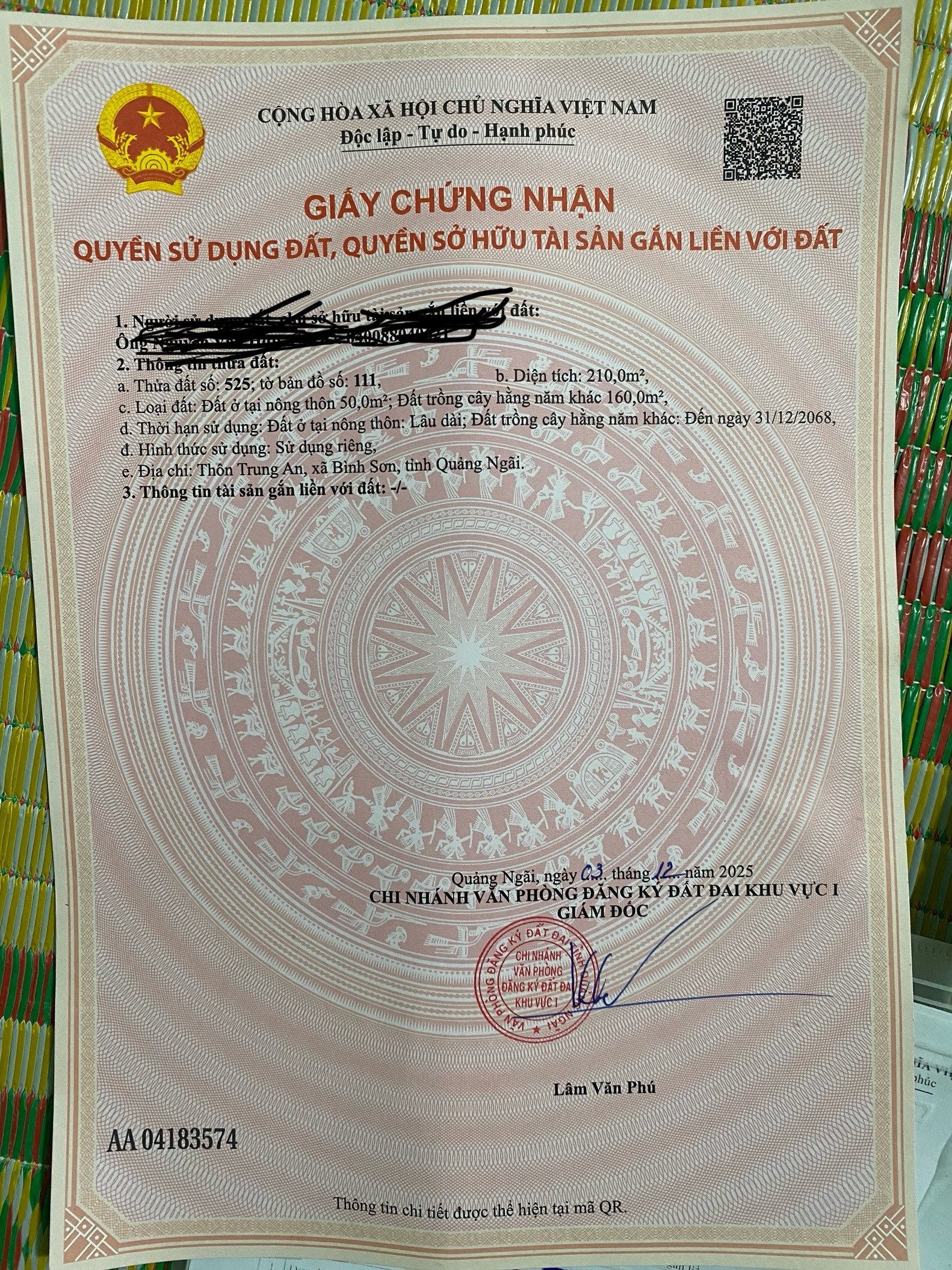 Bán lô đất khuyến mãi khủng ở thôn trung an xã bình Thạnh huyện bình sơn tỉnh quảng Ngãi - Ảnh 1