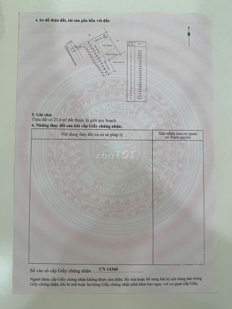 Bán đất mặt tiền Tân Biên, Tây Ninh (Thổ cư 400m2) diện tích 1798,4m2