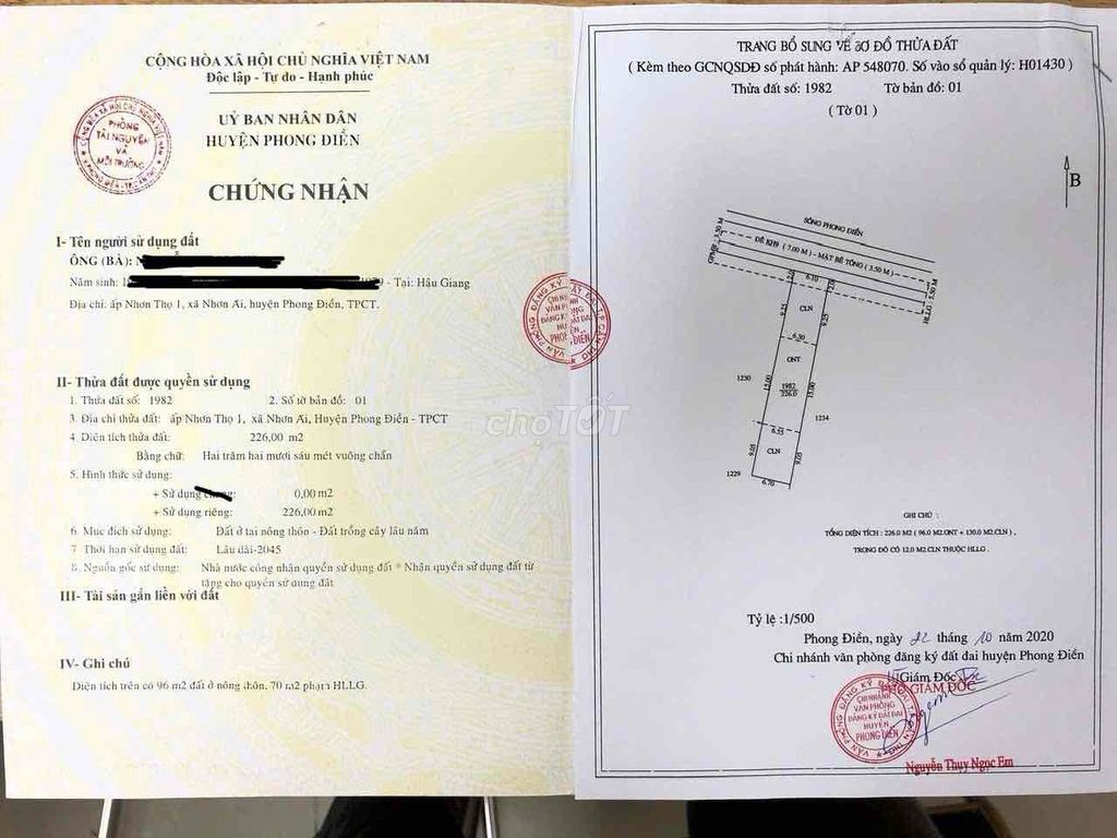 Nhà MT lộ ôtô 4m , Phong Điền , Tp. Cần Thơ - Ảnh 2