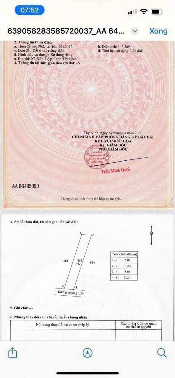 CẦN TIỀN BÁN GẤP - ĐẤT KẾ BÊN KCN ĐỨC HÒA 3 - KẾ BÊN CỦ CHI - HÓC MÔN - XÂY TRỌ, ĐẦU TƯ ĐỀU RẤT OK - 850 TRIỆU (5X30) VIP - Ảnh 3