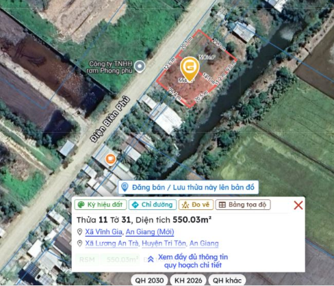 BÁN ĐẤT FULL THỔ CƯ MẶT TIỀN ĐIỆN BIÊN PHỦ, XÃ LƯƠNG AN TRÀ, HUYỆN TRI TÔN, AN GIANG - Ảnh 1