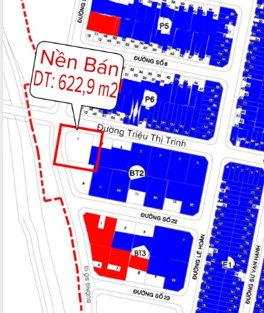 Bán nền biệt thự đẹp đường Triệu Thị Trinh, Tp Long Xuyên