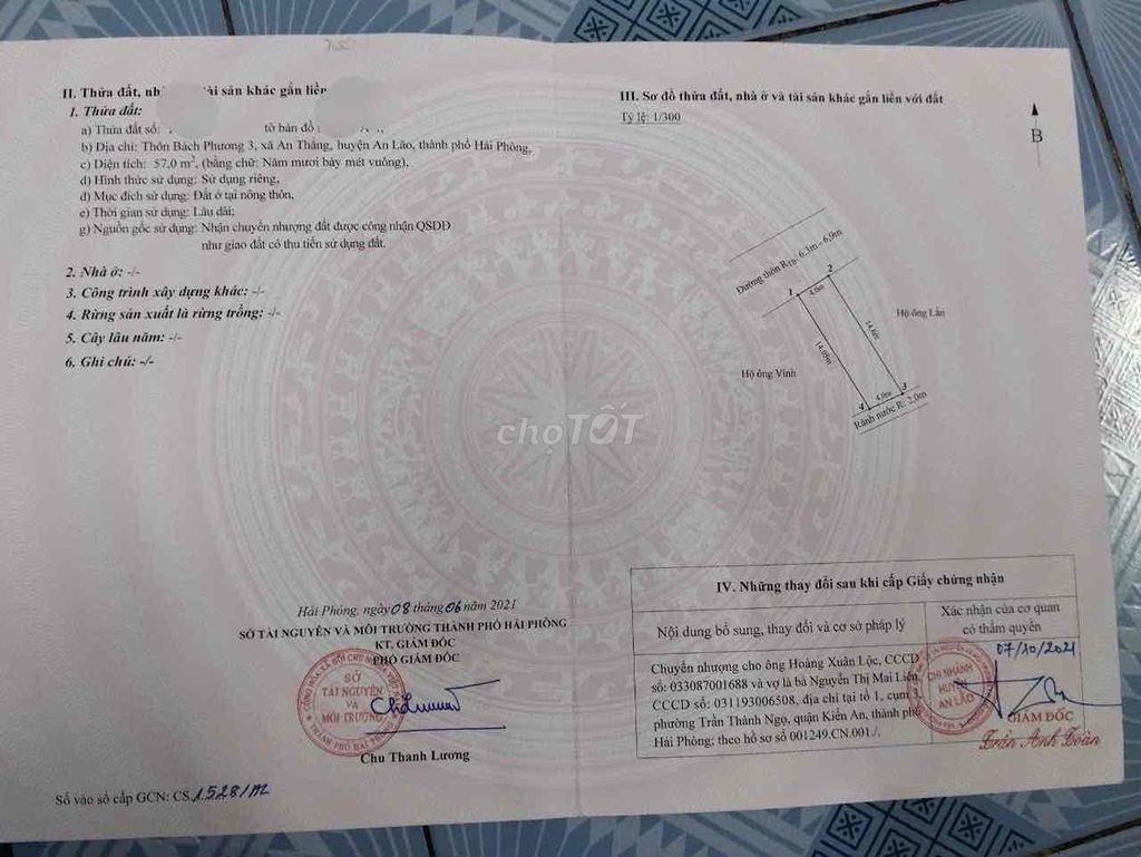 Chính chủ bán lô đất - Bách Phương, Xã An Thắng, Huyện An Lão, Hải Phòng - Ảnh 1