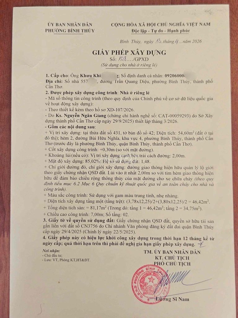 BAN NHA HEM 2 CHỢ BINH THỦY - Ảnh 9