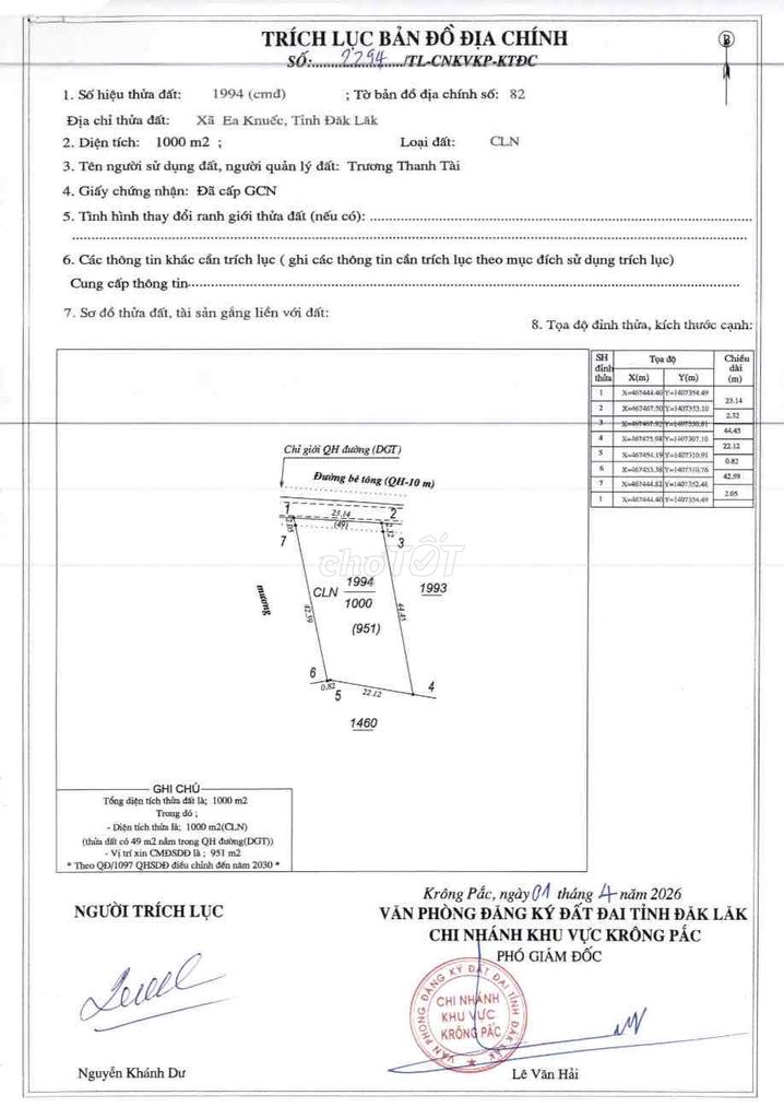 1 sào view sân golf Hồ Ea Nhái khu dân cư - Ảnh 1