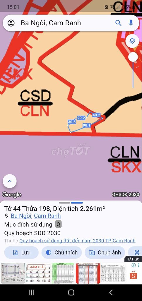 (Cách QL1A 800m-đối diện khu 2 Đô thị Vin)2,2 ha đất CLN P.Ba Ngòi - Ảnh 1