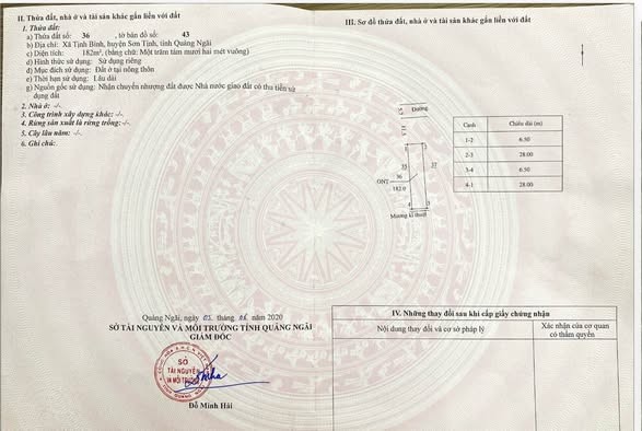 🏡 ĐẤT THỔ CƯ MẶT TIỀN 6.5M - SẴN SỔ - XÂY NHÀ Ở NGAY TẠI SƠN TỊNH- Q.NGÃI 🏡