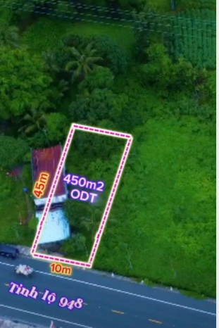 CHÍNH CHỦ BÁN ĐẤT 450M² THỔ CƯ, MẶT TIỀN TỈNH LỘ 948, CÁCH CÁP TREO NÚI CẤM 700M (AN GIANG)