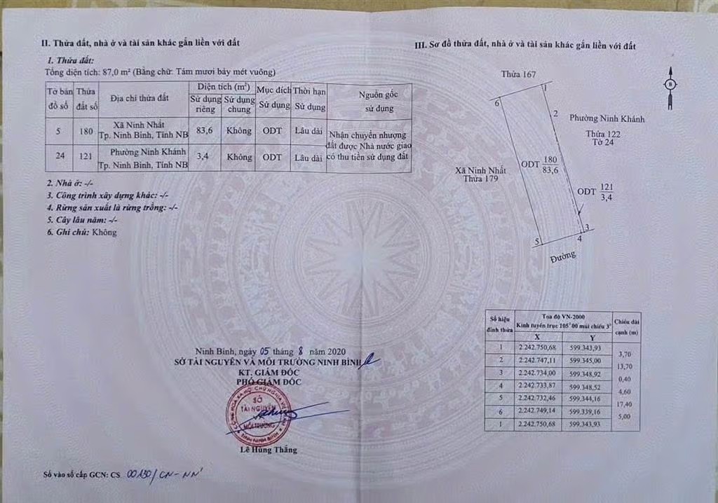 Bán lô đất có diện tích 87m2 (5m x 17.4m)Thuộc Khu đô thị Xuân Thành - Xã Ninh Nhất – - Ảnh 1