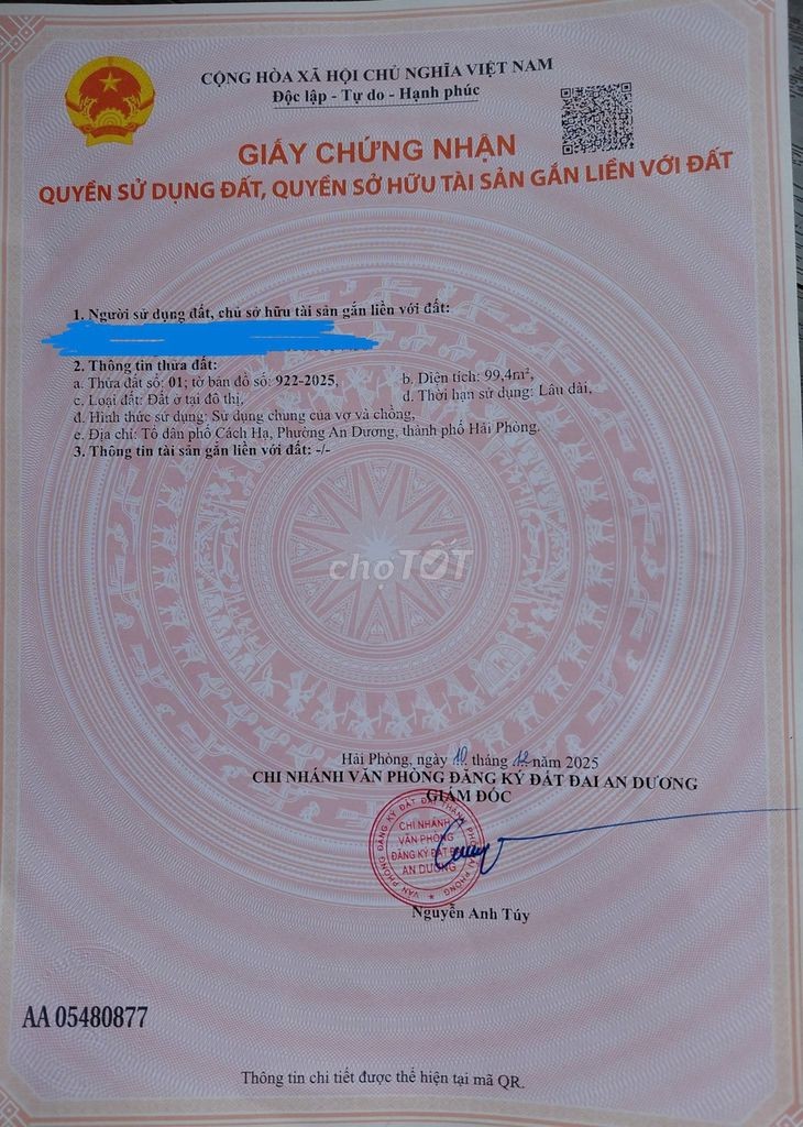 CHÍNH CHỦ CẦN BÁN GẤP – CẮT LỖ SÂU LÔ ĐẤT ĐẸP Ở CÁCH HẠ, AN DƯƠNG - Ảnh 5
