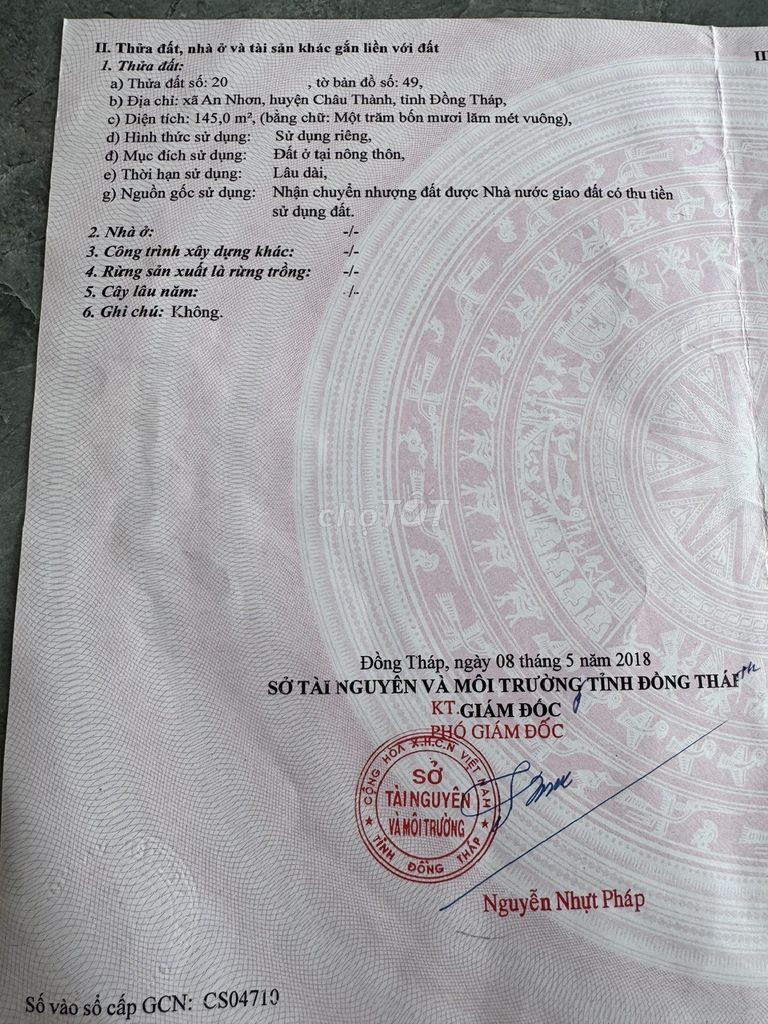 Bán Đất Nền Trong Cụm Công Nghiệp Cái Tàu Hạ, Châu Thành, Đồng Tháp