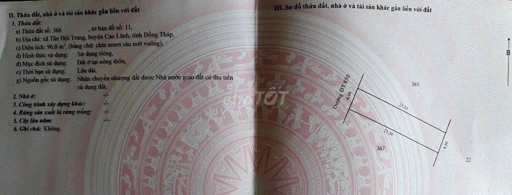 Bán nền đất thổ cư mặt tiền đường ĐT850