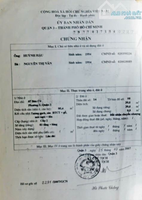 CẦN BÁN MẶT TIỀN 87 BÀN CỜ,QUẬN 3-3,53 X 10M-4 TẦNG- ĐANG CHO THUÊ-GIÁ: 12,7 TỶ! - Ảnh 6