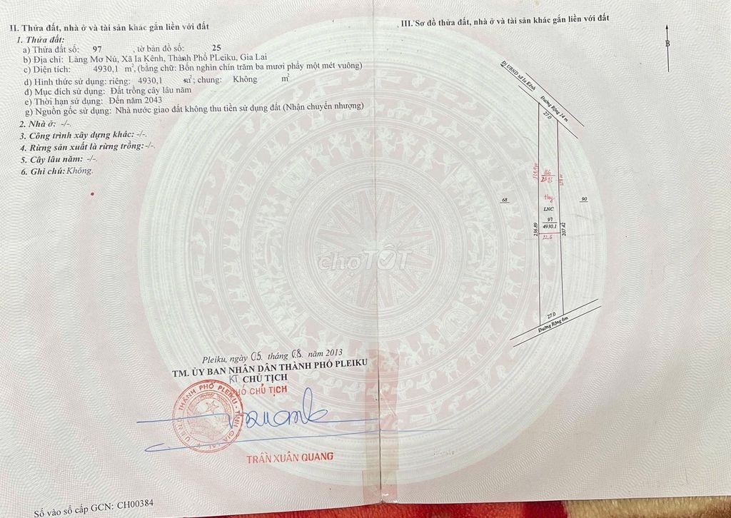 Đất vườn giá rẻ pleiku cạnh uỷ ban, trường học - Ảnh 4