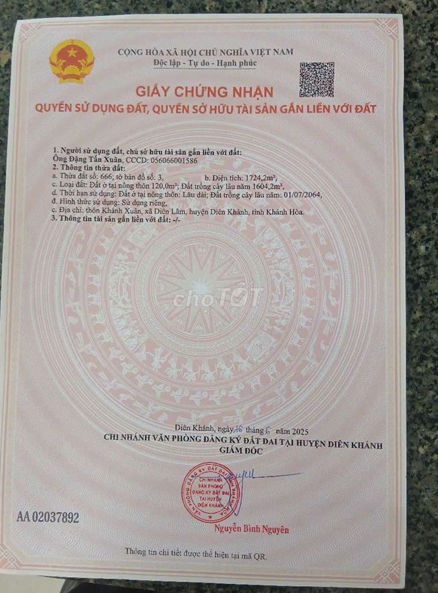 Bán đất tặng căn nhà tâm huyết tại Diên Lâm