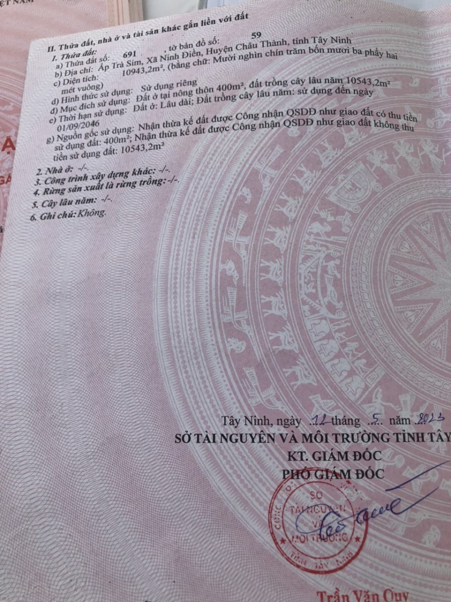 Bán Đất Mặt Tiền đường đá Mi, Ngang 30m*Dài 60m, Nở Hậu 43m,Ninh Điền Châu Thành, Tây Ninh - Ảnh 1