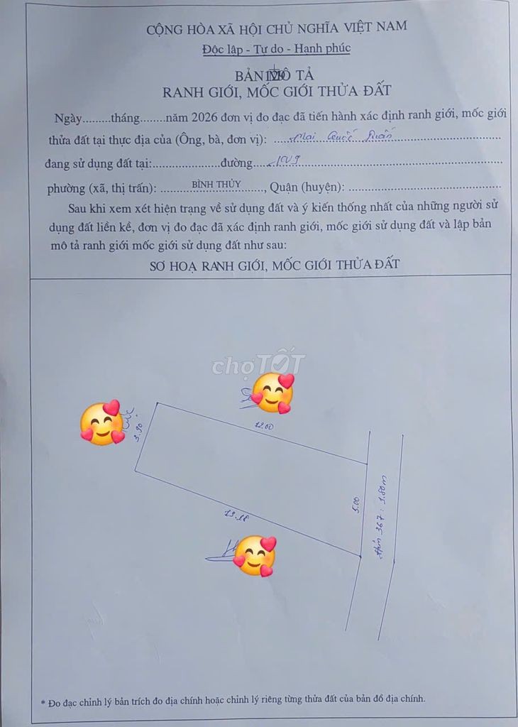 Bán nhà An Thới 1.1 tỷ, đầu hẻm 367 Trần Quang Diệu, lên thổ ngay