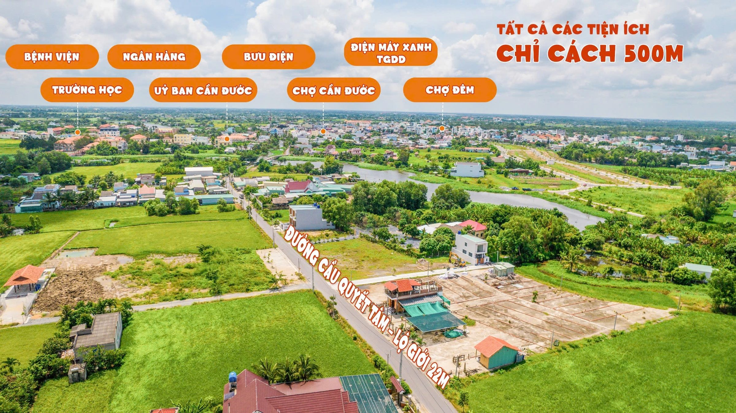 Bán Đất 93.5 m2 thổ cư giá 1.05 tỷ tại Đường Trương Định Thị trấn Cần Đước Huyện Cần Đước Long An