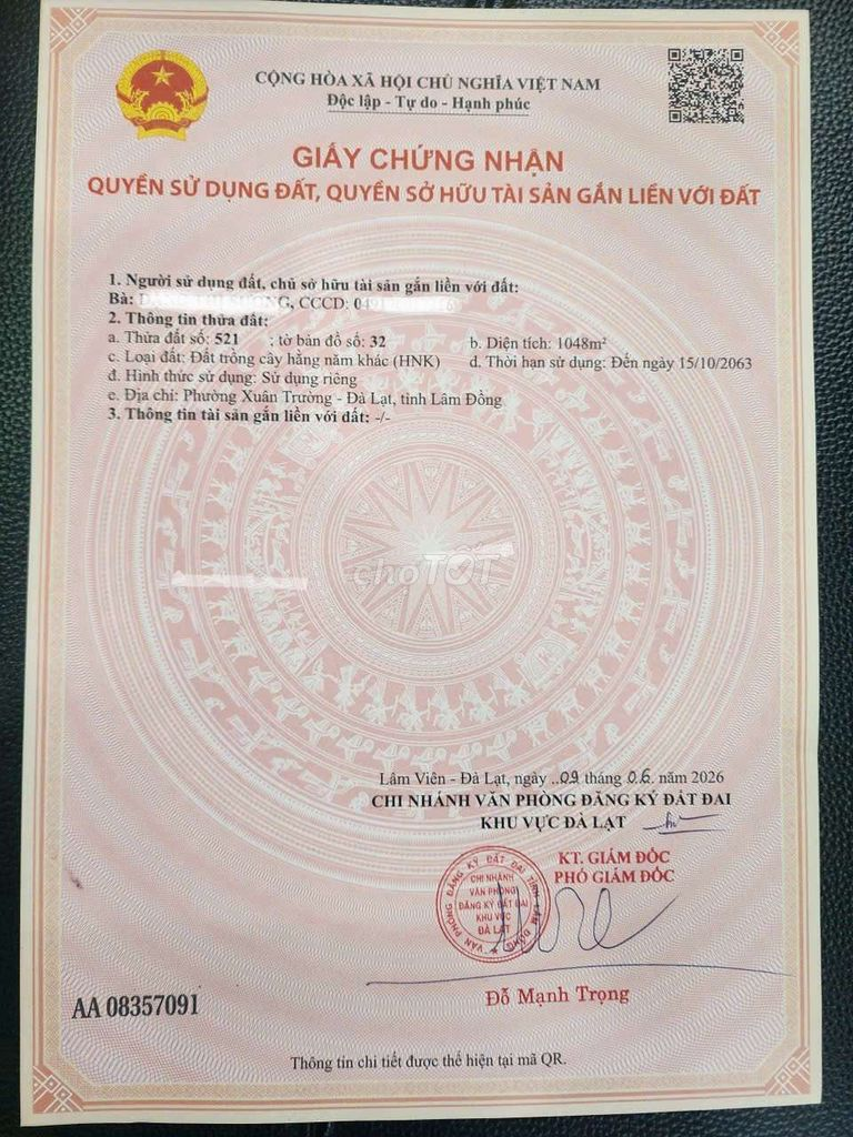BÁN LÔ ĐẤT VỊ TRÍ ĐẮT ĐỊA MT ĐƯỜNG HÙNG VƯƠNG P XUÂN TRƯỜNG TP ĐÀ LẠT - Ảnh 6
