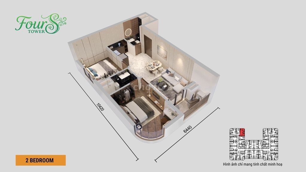 🔥 GIẢM THÊM 75 TRIỆU - CĂN GÓC 2PN VIEW BIỂN F2 FOURS TOWER
