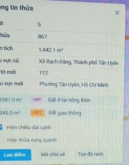 Bán Đất Tân Uyên 2 Mặt Tiền Ngang 45 Dài 30 Bạch Đằng 1.442,4m², Đường trước rộng 28m 0922222590 - Ảnh 3