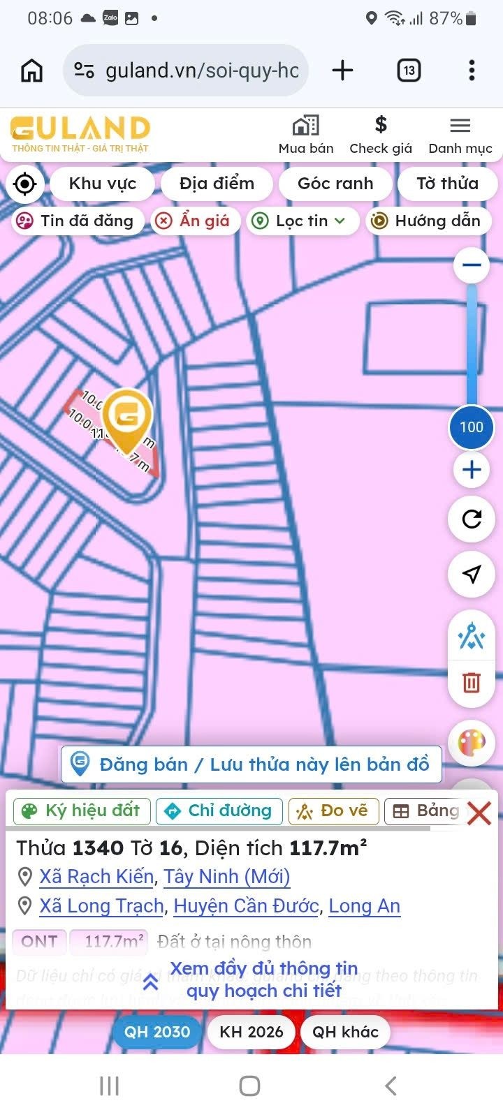 Bán 1 nền Đất 118m2 có sẵn 118 m2 thổ cư giá 1.7 tỷ tại Đường ĐT 826 Xã Long Trạch Huyện Cần Đước Long An. Hoặc 2 nền liền kề 15x19, 3.3 tỷ, xây biệt thự đẹp - Ảnh 5