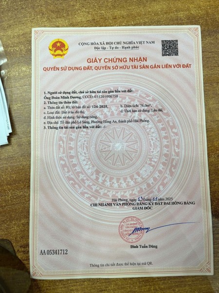 Mình cần chuyển nhượng lô đất tại phường hồng an
